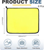 uxcell 8 Pcs 500gsm Microfiber Towels for Cars, 15.7 x 15.7 Inch Car Drying Towel Drying Towels Car Detailing Extra Large Super Absorbent Towel for SUV Truck Home, Gray Yellow