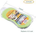 Huvai 10 Pack Car Wash Sponges Multi-Functional Sponge Multi-Color Cleaning Sponges with Vacuum Compressed Packing