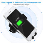 Car Mount Charger, 10W 360 Degrees Rotation Fast Charging Car Charger Bracket Mobile Phone Charger Silver for S10, S10, Note 10, 10, Mate 30, Mate 30 Pro Black