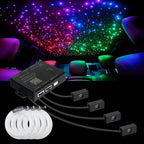 AZIMOM Split Starlight Headliner Kit 1000pcs 0.02in 6.5ft, 2026 Updated 4Color Fiber Optic Light Sound-Activated APP& Remote Control Starlight Engine End Glow Fiber Strands