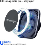 EagleFlight 17mm Magnetic Phone Mount Base for MagSafe - 5.5LBS Strong Magnet,Universal Car Accessory for iPhone 16/15/14/13/12, Secure Hold on Bumpy Roads, 360° Rotation, Rubber Protection