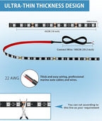 12V Led Light Strip 18" Connectable Ice Blue LEDs Strip Lights Waterproof for Car Motorcycle Golf Cart Trucks Boat Marine Automotive Led Light Strip, 4Pack