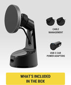 Scosche MagicMount Charge Pro Qi2 Fast Wireless Charging MagSafe Car Mount Charger, 15W Magnetic Cell Phone Holder for Car Dashboard/Windshield Compatible with iPhone 16/15/14/13/12 Pro Max Plus, S25