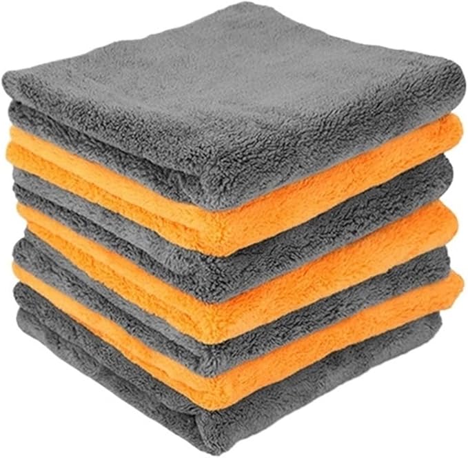 600GSM Microfiber Car Cleaning Towels - Thickened Detailing Drying Cloths (1/3/6/9pcs, 40x40cm) for Ultimate Car Care(Gray 9pcs)