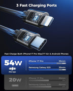 SUPERONE Retractable Car Charger, Small iPhone Car Charger Fast Charging, Car Phone Charger with USB C and Apple Cord, Car Charger Adapter Compatible with iPhone 17/16/15/14/13 Samsung Galaxy and More