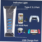 Gadpiparty USB Hub Splitter for USB Expander Adapter for Game Console Connects Keyboard Mouse Controller and More Easy to Use and Install
