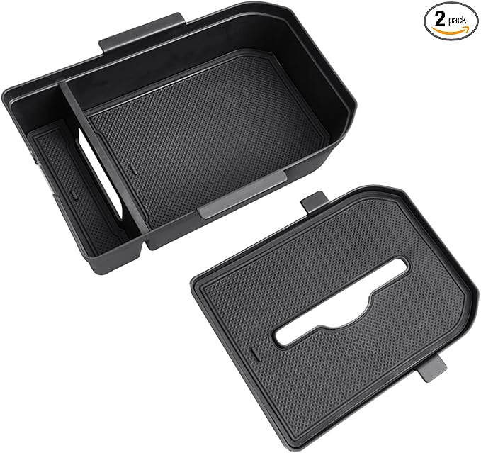 CDEFG 2PCS for 2024 2025 Land Cruiser Center Console Organizer Tray 2024 2025 Land Cruiser Accessories Middle Console Organizer with Tissue Slot Storage Box(for Trims W/O Cool Box Only)