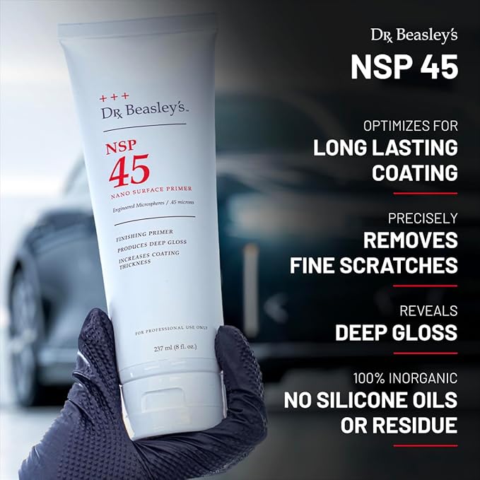 Dr. Beasley's NSP 45 Finishing Primer for Autos - Primes Ceramic Nanocoating Application, Removes Light Marring, Creates Deep Gloss, Enables Durable Long Lasting Paint Bond. 32 Fl OZ