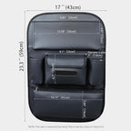 Viaviat Car Seat Organizers Waterproof Backseat Protector with Storage Pocket Large Leather Kick Mats for Kids Pets Automobile SUV Truck (Black, Large Pocket)
