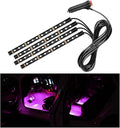 Car LED Strip Light, 48 LEDs RGB Neon Interior Atmosphere Lights, 12V Under Dash Ambient Night Light, Cigarette Lighter Auto Interior Decorative Lamp, Car Accessories (Pink Purple)