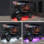 LEDGlow 4pc Million Color LED 4-Seater Golf Cart Underglow Accent Neon Lighting Kit Fits EZGO, Yamaha, Club Car, ICON, Evolution, Tomblerin, Star EV - for 12-Volt Battery - Water Resistant Flex Tubes