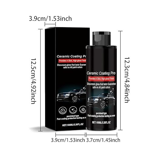 Nano Ceramic Coating Pro, Nano Quick Coat Restores, Revolutionary Nano Spray for Car Detailing, Deep Gloss Shine and Long-Lasting Polish(2Pcs)