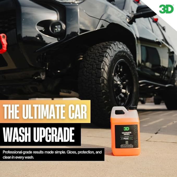 3D Ultimate Wash - 1 Gallon - pH Neutral Car Wash Soap with Ultra Foam, Scratch-Free, High-Foaming Shampoo for Paint Protection, Safe for All Finishes