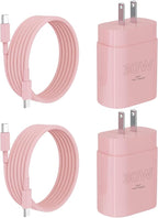 iPhone 17 16 15 Charger Fast Charging 10FT Cable, 30W USB C Charger Block for i Phone 15 16 16e 17 Air Plus Pro Max/iPad Pro/AirPods, PD USBC Power Adapter Wall Plug & Type C to C Cord (Pink, 10FT)