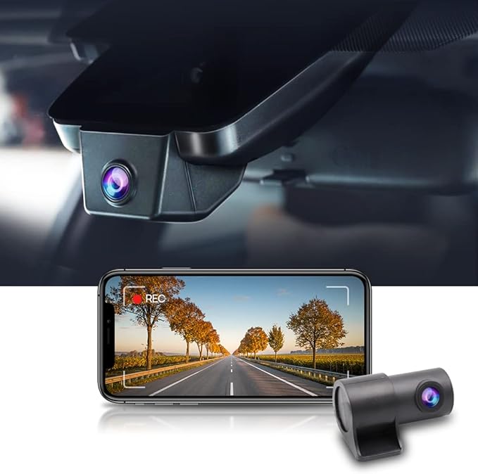Fitcamx 2K Dual Dash Cam Suitable for Lexus RX 350 450h F Sport Luxury 2016 2017 2018 2019 2020 2021 2022, OEM Style, Front 1440P Rear 1080P HD Video, Loop Recording WiFi, Parking Mode, 64GB Card