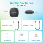 AI 8 Android 13 CarPlay AI Box, 8-Core Qualcomm 4G+64G Multimedia Adapter, Support CloudSim & 4G LTE & Hotspot, Wireless CarPlay Android Auto, Built-in GPS/Ambient Light for Netflix YouTube