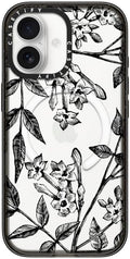 CASETiFY Impact iPhone 17 Case [Slim/Compatible with Magsafe / 8.2 ft. 4X Military Grade Drop Protection] - Botanical Jasmine - Clear Black