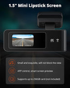 Dash Cam Front and Rear Camera 4K+1080P, Kingslim Dash Camera for Cars Built-in WiFi APP, Mini Car Camera with Night Vision, 24H Parking Monitor, Loop Recording, G-Sensor