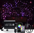AKEPO 16W Starlights Headliner Kit Mixed Sizes 335pcs (0.03+0.04+0.06in) 13.1ft/4m, APP+Music Activated Effect Fiber Optic Star Lights Kit with Remote Controller for Car Home