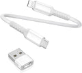 Basesailor Short 1FT USB C to Lightning Charger Cable with USB A Adapter,USB Type C Fast Charging Power Cord for Apple iPhone 14 13 12 11 Mini Pro Max Plus,XS XR X 8 7 6 5 SE,iPad 8 9 8th 9th Gen