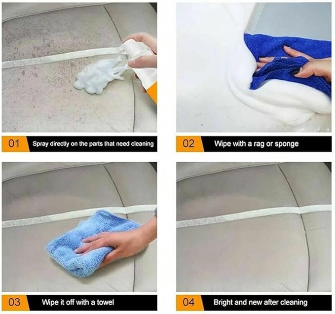 Multi Purpose Foam Cleaner for Car and House Lemon Flavor,All-Purpose Household Cleaners Concentrate,Strong Decontamination,Anti-Aging Cleansing Automotive Spray (150ml)