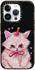 CASETiFY Impact Case for iPhone 15 Pro [4X Military Grade Drop Tested / 8.2ft Drop Protection/Compatible with Magsafe] - Clown Kitty - Clear Black