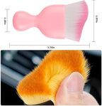 Blilo Car Interior Detailing Brush with Dust Cover, Auto Soft Hair Cleaning Brushes, Scratch Free Curved Dirt Collectors, for Vehicle Dashboard Air Conditioner Vents Leather(Pink)