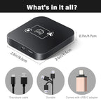 Wireless CarPlay Adapter 2 IN 1 Plug and Play Wired to Wireless Car Play Adapter Android Auto Dongle, Aux Compatible All Car Models Smart Carplay Box Support iPhone 6+/iOS 10+/Android 11.0+
