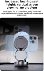 Upgraded adjustable vacuum magnetic car phone holder, strongest suction cup phone holder, 360° foldable car holder, suitable for cars/mirrors/smooth surface, compatible with iPhone and Android (black)