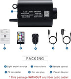 AKEPO 16W Bluetooth APP Control Fiber Optic Light Source, RGBW lamp Beads + Music Activated + 28-Key Remote Control for Car Headliner Stars Home
