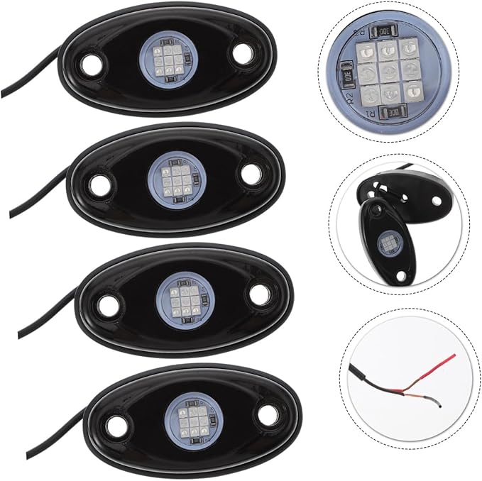 Zerodeko 9W LED Car Lighting Kit Universal Automotive Ambient Lighting Waterproof Under Car LED Lights 4-Piece Set for Trucks and Custom Vehicles