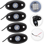 Zerodeko 9W LED Car Lighting Kit Universal Automotive Ambient Lighting Waterproof Under Car LED Lights 4-Piece Set for Trucks and Custom Vehicles