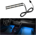 Car LED Strip Light, 24 LEDs RGB Neon Interior Atmosphere Lights, 12V Under Dash Ambient Night Light, USB Port Auto Interior Decorative Lamp, Universal Car Accessories (Ice Blue)