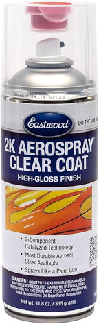 Eastwood 2k Aerosol Spray | Clear Coat Automotive Paint Aerosol Spray with Long-lasting and Durable Finish 11.8 Oz Can | Clear Coat | 12 Pack