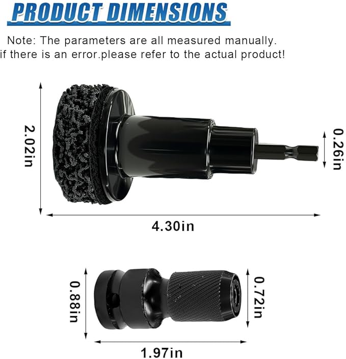 Wheel Hub Resurfacing Kit, Car Wheel Hub Rust Removal Tool Brake Hub Cleaning Kit for Lug Studs and Rotors, Inner Rim Cleaner Tool Fits Power Drill or 1/2" Impact Driven Wrenches (Black)