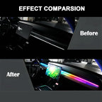 Interior Car Ambient Lighting Kit, 43.3 Inches RGB USB LED Ultrathin Acrylic Strip Lights Neon Accessories for Cars Truck SUV Center Console Dashboard with APP&Remote Control
