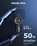 SUPERONE Retractable Car Charger, Small iPhone Car Charger Fast Charging, Car Phone Charger with USB C and Apple Cord, Car Charger Adapter Compatible with iPhone 17/16/15/14/13 Samsung Galaxy and More