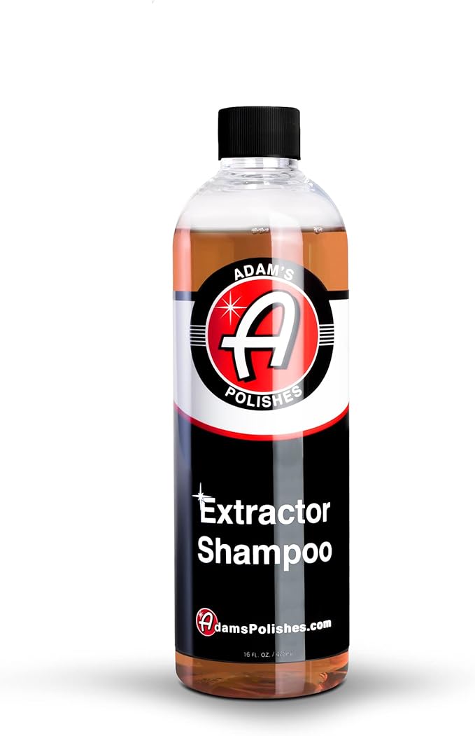 Adam's Carpet Extractor Shampoo (16oz) - Best Vehicle Carpet Detailing Shampoo, Safe Car Flooring Wash For Heated Carpet Extractor, Powerful Auto Floor Cleaning Soap - Low Foam, Citrus Scent