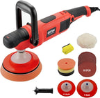 ZOTA Rotary Polisher, 1200W Double Torque 6-inch/7-inch Car Polisher, 6 Variable Speed 1100-3050RPM Buffer with Soft Start