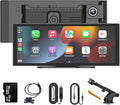 11 inch Wireless Apple CarPlay & Android Auto Screen for Car with 4K Dash Cam,Ultra-Light Touchscreen, IP68 1080P Backup Camera, GPS Navigation, Voice Control, Mirror Link(64GB U3 Card)