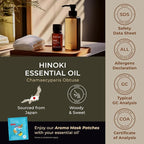 100% Pure Hinoki Essential Oil - 0.34 Fl Oz - Hinoki Oil for Hair, Skin, Diffuser, Aromatherapy & DIY Candle Making Scent