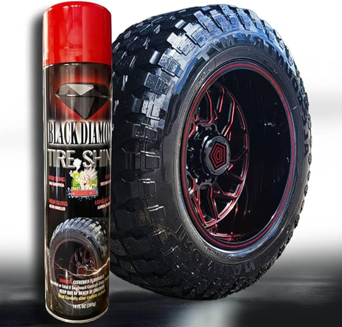 Black Diamond Tire Shine Spray - Extreme Gloss, Long Lasting, No Sling, Wet Look - 14 oz (Pack of 12)