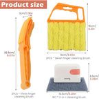5-Pack Blind Cleaning Kit - Professional Tools for Window Blinds, Air Vents, Tracks & Fans | Extendable Handle with Washable Microfiber Brushes | All-in-One Dust Removal Set