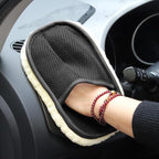 1 Pair Wool Car Wash Gloves Scrubbing Waxing Gloves Cleaning Polishing Automotive Products Plush