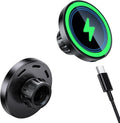 Magnetic Wireless Charging Phone Holder Mount with 17mm Ball Socket for MagSafe, [Heavy-Duty] Magnetic Ball Mount Fits 17mm/0.67inch Ball Car Phone Holder for iPhone 17/16/15/14/13/12 Series