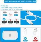 iPhone 17 16 15 Charger Fast Charging [2Pack] 33W Type-c Wall Charger Fast Charger Block with 6FT USB C to USB-C Cable for iPhone 17/17 Air/17 Pro Max/16/16 Plus/16 Pro Max/15 Pro Max/iPad Pro