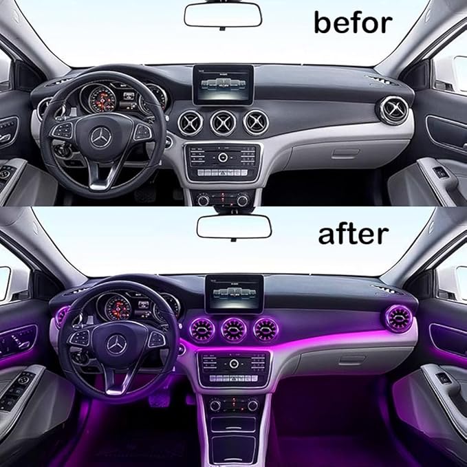 12 Colors Air Vent LED Ambient Light Atmosphere Lamp For Mercedes Benz W117 CLA-Class
