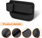 Pack-1 Car Organizers Storage Box, Car Seat Gap Filler with Cup Holder, Leather Center Console Side Storage Box, Universal for Most Cars, Trucks, Vans (Black), YUMCWH2408BL-1PC