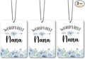 Nana Grandma Gifts Car Air Freshener Accessories 3pcs, World's Best Gifts for Granmda Christmas, Blue Flower Rustic Hanging Scent Lavender Fragrance Card for Women Closet Bathroom Home Decor