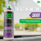 3D Speed All-In-One Polish & Wax – Scratch & Swirl Remover, Clear Coat Safe Paint Sealant – High Gloss Finish, Easy Application – 8oz – Made in USA